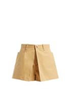 Matchesfashion.com Chlo - Mid Rise Cotton Gabardine Shorts - Womens - Beige