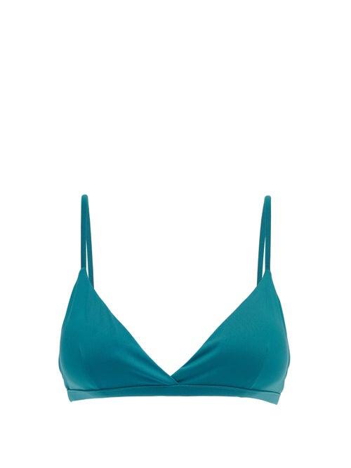 Matchesfashion.com Asceno - The Genoa Triangle Bikini Top - Womens - Blue