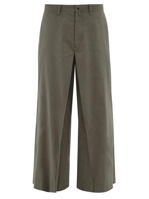 Matchesfashion.com Sasquatchfabrix - Slubbed-linen Linen-blend Wide-leg Trousers - Mens - Grey