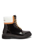 Ladies Shoes See By Chlo - Logo Leather-panel Pvc Rain Boots - Womens - Black