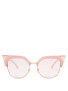 Matchesfashion.com Fendi - Cat Eye Metal Sunglasses - Womens - Pink
