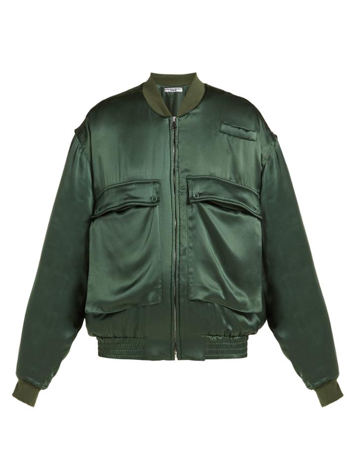 Katharine Hamnett London Oversized Silk-satin Bomber Jacket