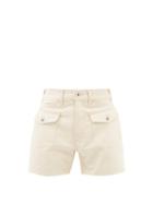 L.e.j - Patch-pocket Denim Shorts - Mens - Cream
