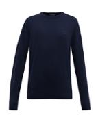 Matchesfashion.com Acne Studios - Nalon Face Wool Sweater - Womens - Navy