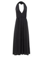Eres - Desiree Halterneck Plunge Jersey Maxi Dress - Womens - Black