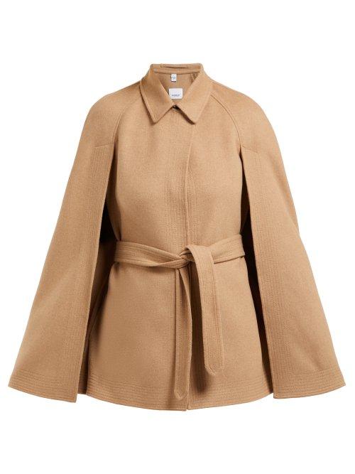 Matchesfashion.com Burberry - St Lanfaire Camel Hair Blend Cape - Womens - Beige