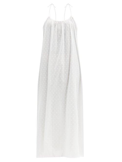 Matchesfashion.com Loup Charmant - Swiss Dot Cotton Maxi Dress - Womens - White