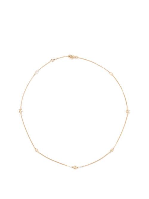 Gucci - Gg Star Diamond & 18kt Gold Necklace - Womens - Yellow Gold