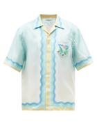 Casablanca - Casa Logo-print Silk Shirt - Mens - White Multi