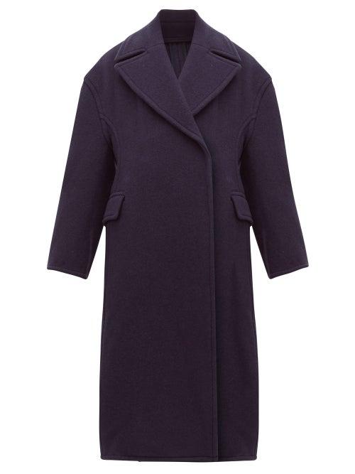 Matchesfashion.com Acne Studios - Olalia Double Breasted Wool Blend Coat - Womens - Navy
