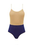 Matchesfashion.com Osree - Colour-block Metallic Swimsuit - Womens - Blue Multi