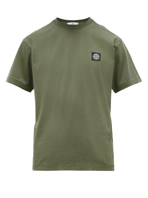 Matchesfashion.com Stone Island - Logo Patch Cotton Jersey T Shirt - Mens - Dark Green