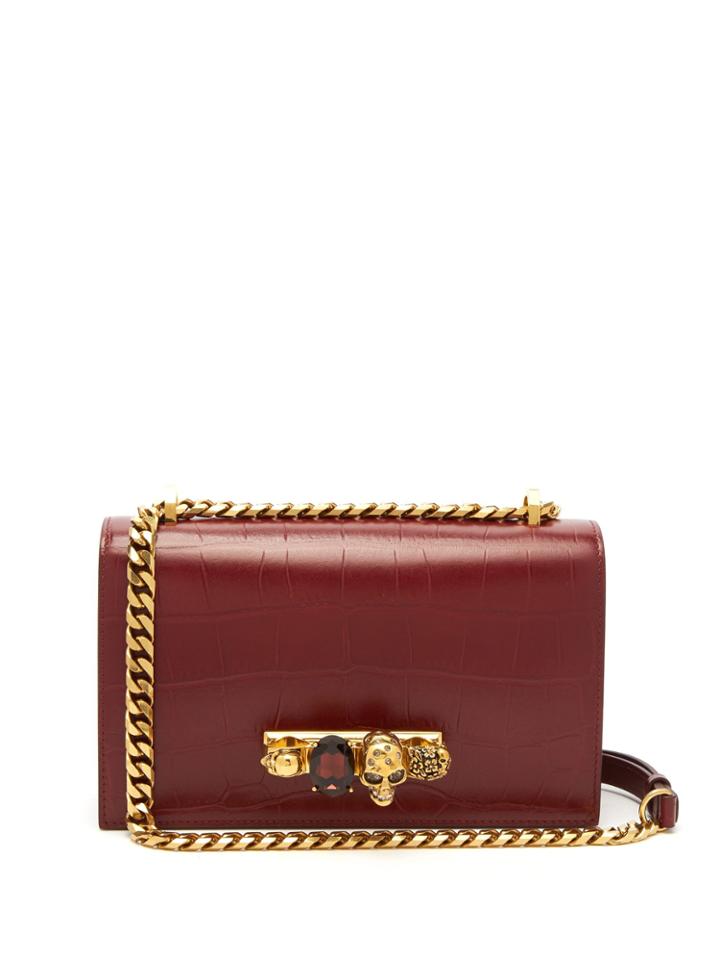 Alexander Mcqueen Crystal-embellished Leather Cross-body Bag