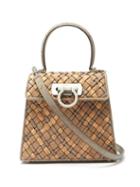 Ladies Bags Salvatore Ferragamo - Earth Woven-cork Handbag - Womens - Brown Multi