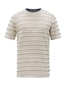 Matchesfashion.com Oliver Spencer - Conduit Diamond-jacquard Cotton-jersey T-shirt - Mens - Navy Multi