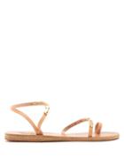 Matchesfashion.com Ancient Greek Sandals - Apli Shell Embellished Leather Sandals - Womens - Tan Multi