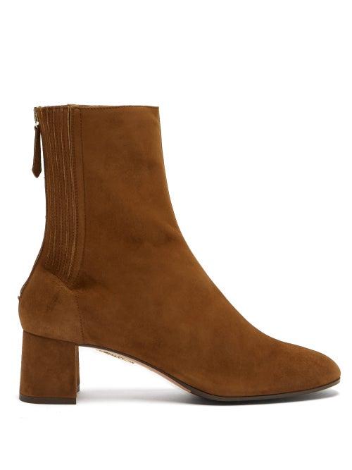 Matchesfashion.com Aquazzura - Saint Honor Suede Ankle Boots - Womens - Brown