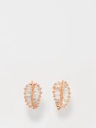 Anita Ko - Palm Leaf Diamond & 18kt Rose-gold Earrings - Womens - Pink Multi