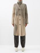 Joseph - Abstract-jacquard Ribbed-merino Cardigan - Womens - Beige Black