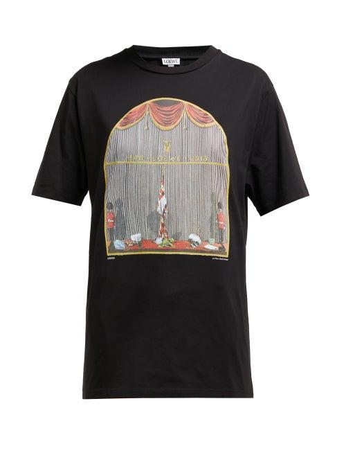 Matchesfashion.com Loewe - Queen's Guard Print Cotton T Shirt - Womens - Black Multi