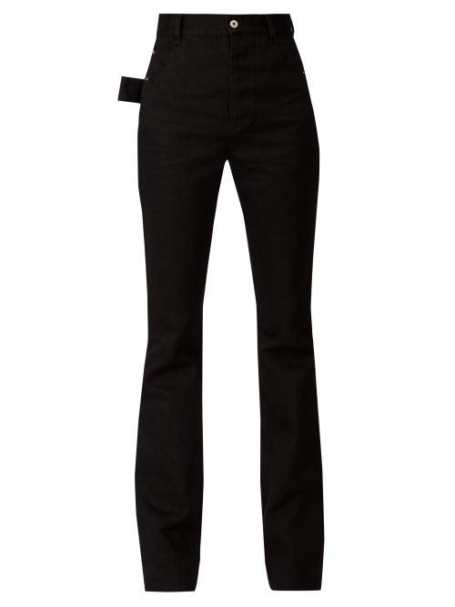 Matchesfashion.com Bottega Veneta - Flared Twill Trousers - Womens - Black Multi