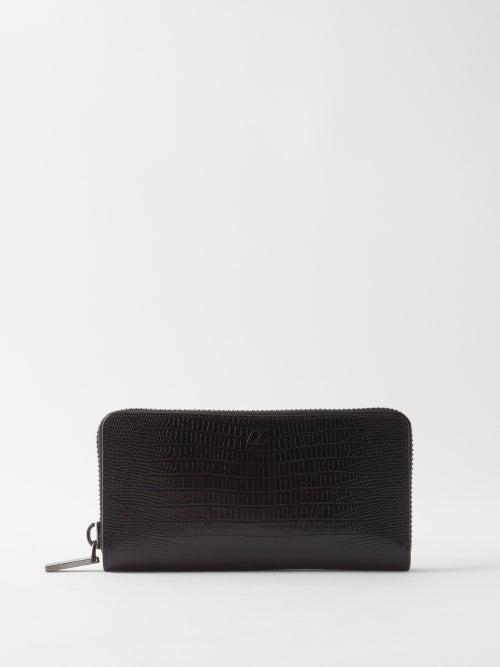 Christian Louboutin - Panettone Lizard-effect Leather Zip-around Wallet - Mens - Black