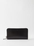 Christian Louboutin - Panettone Lizard-effect Leather Zip-around Wallet - Mens - Black