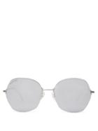 Matchesfashion.com Balenciaga - Oversized Mirrored Round Frame Sunglasses - Womens - Silver