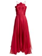 Maria Lucia Hohan Daisy Scallop-edged Silk-mousseline Dress