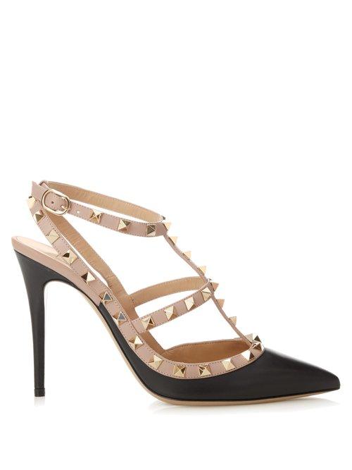 Matchesfashion.com Valentino - Rockstud Leather Pumps - Womens - Black Nude