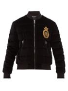 Matchesfashion.com Dolce & Gabbana - Dg Beaded Cotton Velvet Jacket - Mens - Black