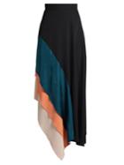 Roksanda Delma Contrast-panel Fluted Georgette Skirt