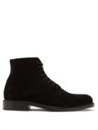Matchesfashion.com Saint Laurent - Lace Up Suede Boots - Mens - Black