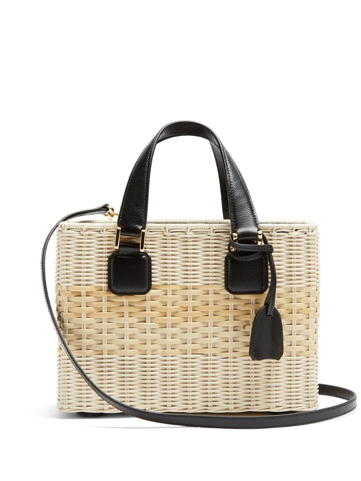 Mark Cross Manray Small Wicker Basket Bag