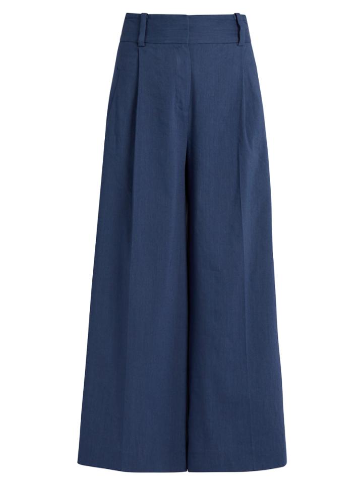 Diane Von Furstenberg High Waist Linen-blend Culottes