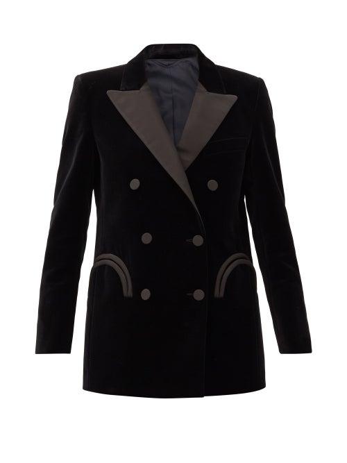 Matchesfashion.com Blaz Milano - Jealousy Everyday Double-breasted Velvet Blazer - Womens - Black