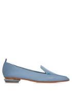 Matchesfashion.com Nicholas Kirkwood - Beya Grained Leather Loafers - Womens - Light Blue