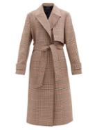 Matchesfashion.com Joseph - Chasa Belted Checked Wool-blend Coat - Womens - Brown Multi