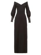 Matchesfashion.com Maria Lucia Hohan - Elsie Crystal Cuff Stretch Knit Dress - Womens - Black