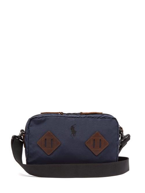Matchesfashion.com Polo Ralph Lauren - Mountain Leather Trimmed Cross Body Bag - Mens - Navy