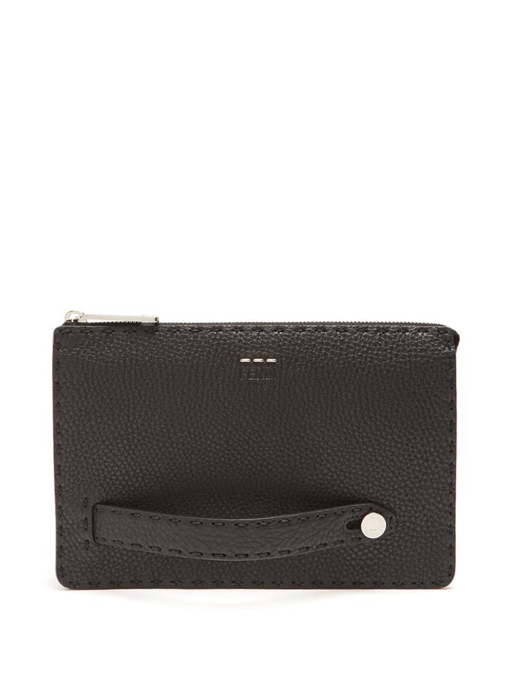 Fendi Grained-leather Pouch