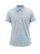 Matchesfashion.com Orlebar Brown - Sebastian Slubbed-linen Polo Shirt - Mens - Light Blue