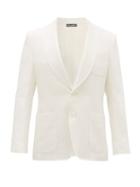 Matchesfashion.com Dolce & Gabbana - Slubbed-linen Oxford Tuxedo Jacket - Mens - White