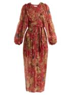 Zimmermann Melody Wrap Floral-print Silk Dress