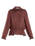 Preen Line Jasmine Contrast-back Checked Crepe Shirt