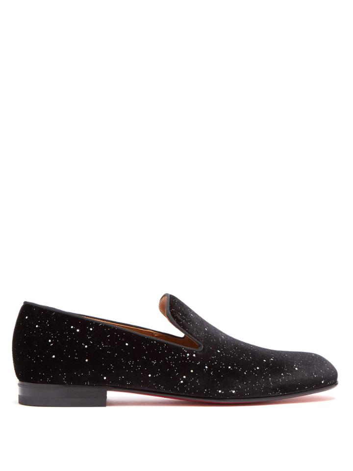 Christian Louboutin Rollerboy Velvet Glitter Loafers