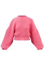 A.w.a.k.e. Mode - Cold-shoulder Open-sleeve Wool-blend Sweater - Womens - Pink