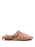 Matchesfashion.com Gucci - Princetown Shearling Lined Fur Loafers - Womens - Light Pink