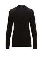 Calvin Klein 205w39nyc Patch-detail Ribbed-knit Cotton-blend Sweater