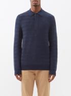 Paul Smith - Merino Long-sleeved Polo Shirt - Mens - Navy